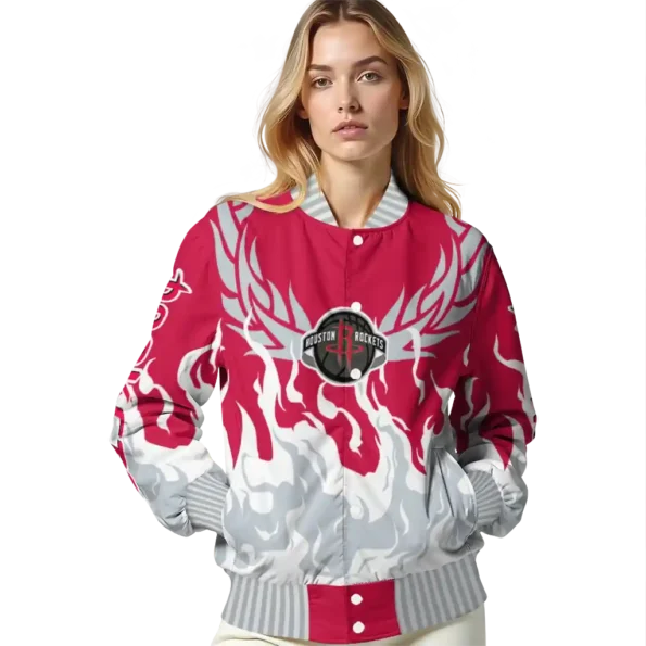 customized houston rockets winged blaze red white varsity jacket latest model.webp