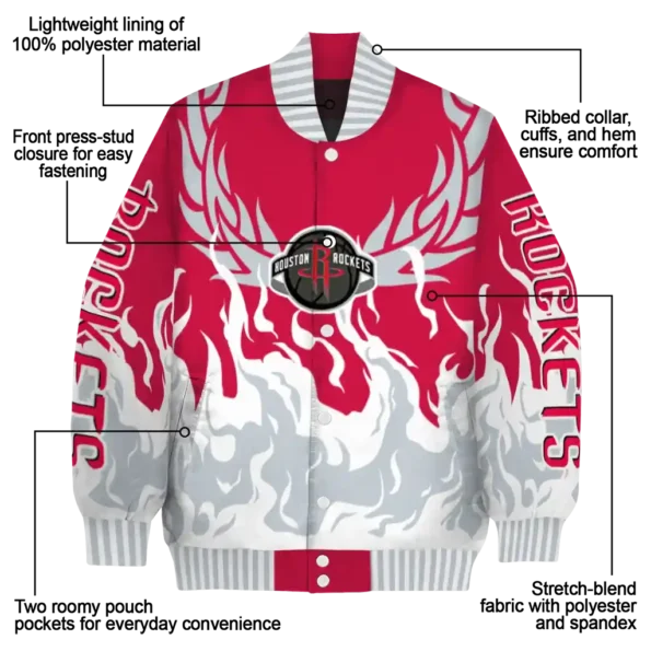 customized houston rockets winged blaze red white varsity jacket new arrival.webp