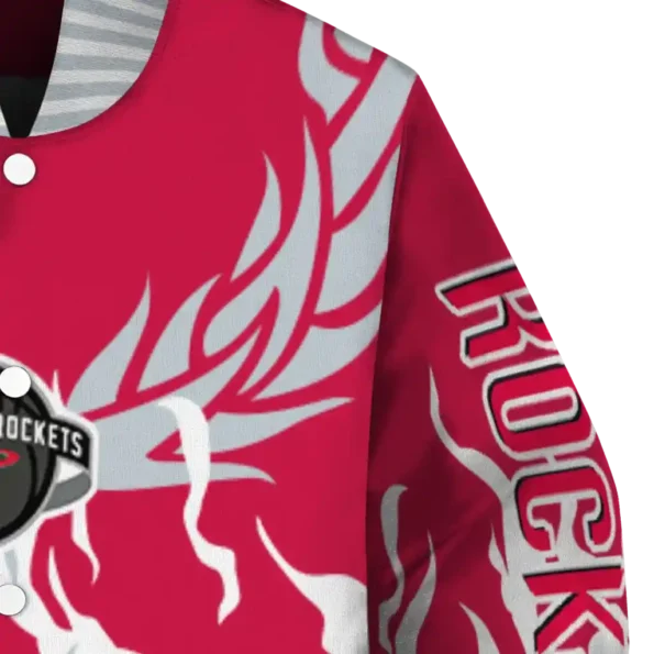 customized houston rockets winged blaze red white varsity jacket premium grade.webp