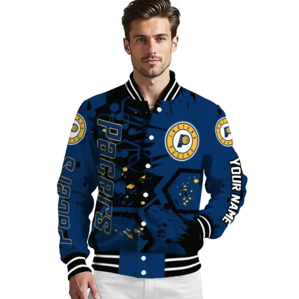 customized indiana pacers hexagon cluster blue black varsity jacket high quality.webp