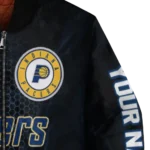 customized indiana pacers hexagon mesh blue black bomber jacket best selling