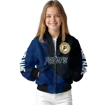 customized indiana pacers hexagon mesh blue black bomber jacket best selling