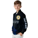 customized indiana pacers hexagon mesh blue black bomber jacket best selling
