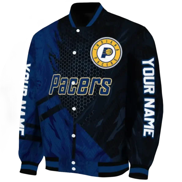 customized indiana pacers hexagon mesh blue black varsity jacket best selling.webp