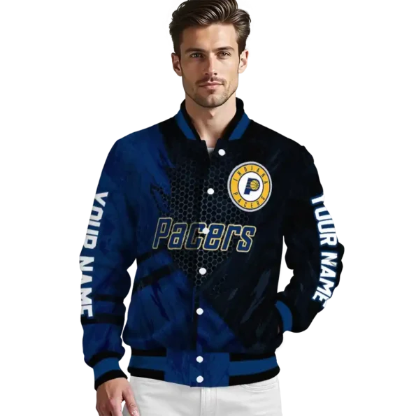 customized indiana pacers hexagon mesh blue black varsity jacket high quality.webp