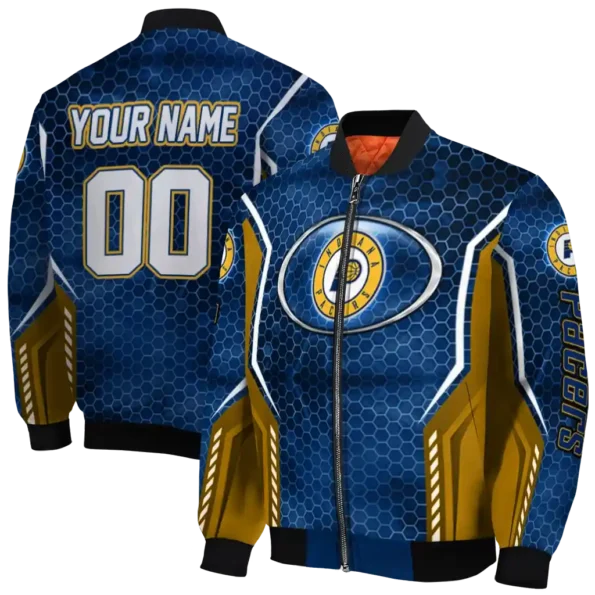 customized indiana pacers power plate blue bomber jacket fashion forward