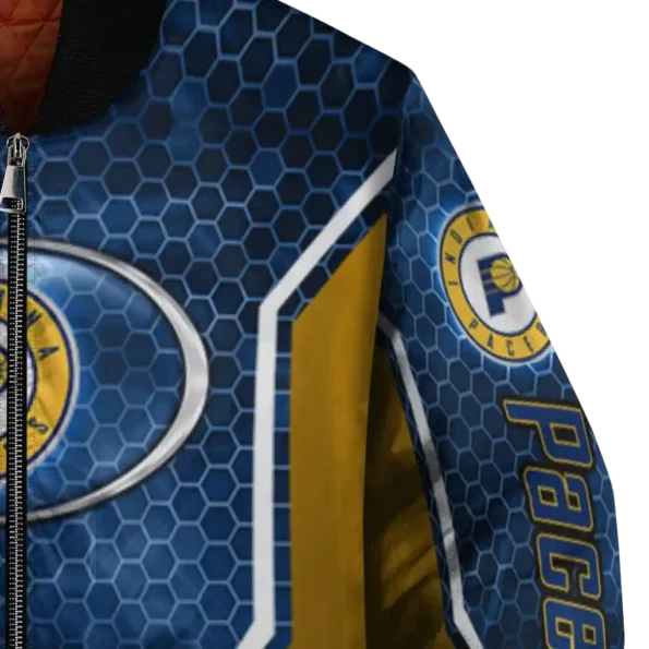 customized indiana pacers power plate blue bomber jacket premium grade