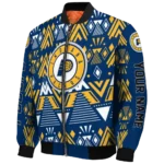 customized indiana pacers pyramid shapes blue bomber jacket best selling