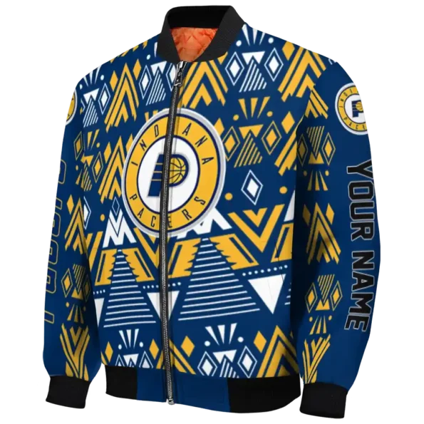 customized indiana pacers pyramid shapes blue bomber jacket best selling