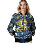 customized indiana pacers pyramid shapes blue bomber jacket best selling