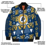 customized indiana pacers pyramid shapes blue bomber jacket best selling