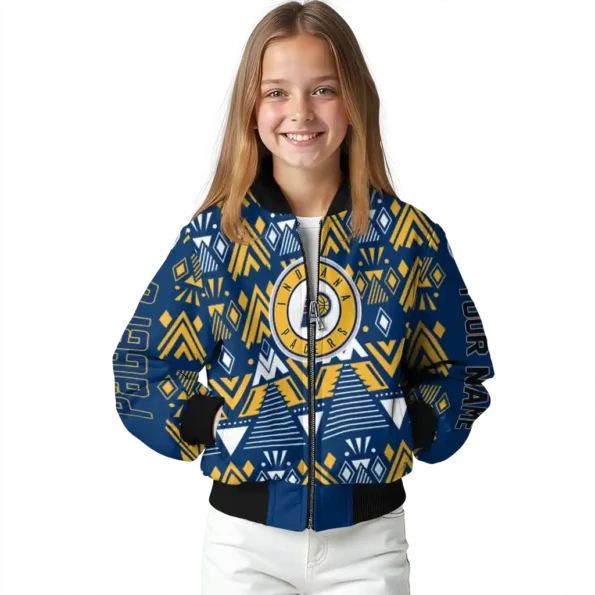 customized indiana pacers pyramid shapes blue bomber jacket top rated