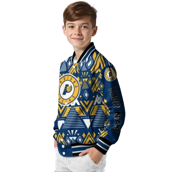 customized indiana pacers pyramid shapes blue varsity jacket trendy.webp