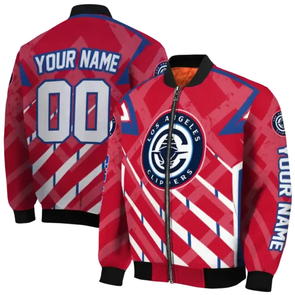 customized los angeles clippers chevron angles red bomber jacket fashion forward
