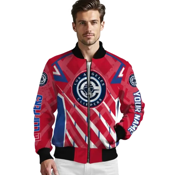 customized los angeles clippers chevron angles red bomber jacket high quality