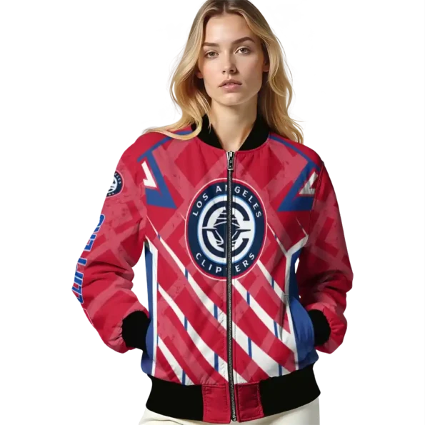 customized los angeles clippers chevron angles red bomber jacket latest model