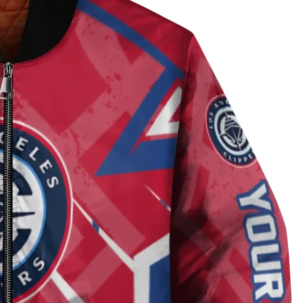 customized los angeles clippers chevron angles red bomber jacket premium grade