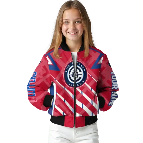 customized los angeles clippers chevron angles red bomber jacket top rated