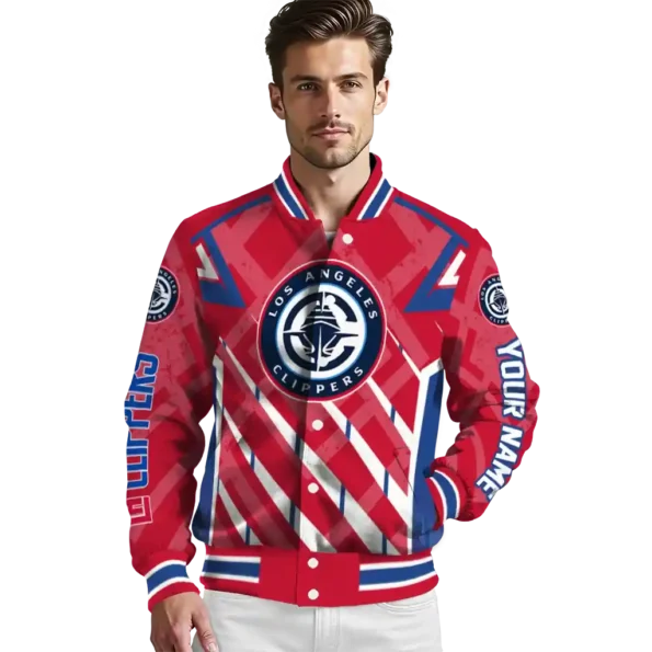 customized los angeles clippers chevron angles red varsity jacket high quality.webp