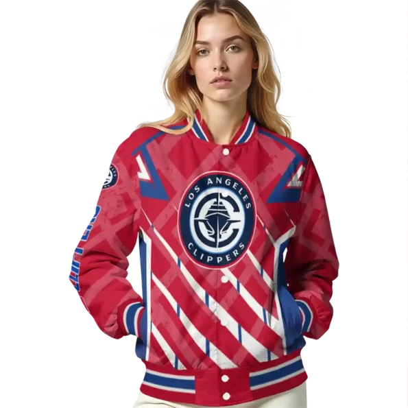 customized los angeles clippers chevron angles red varsity jacket latest model.webp