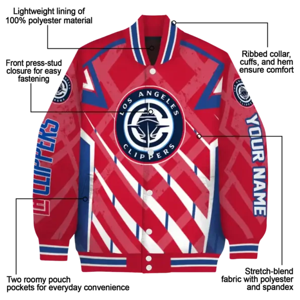 customized los angeles clippers chevron angles red varsity jacket new arrival.webp