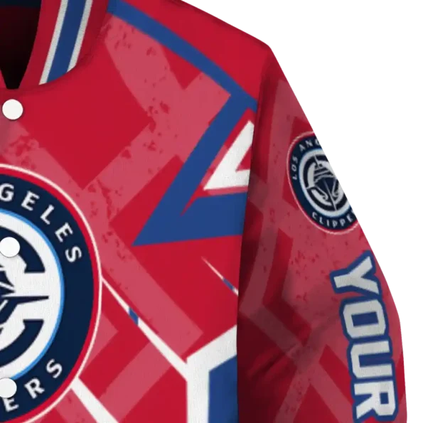 customized los angeles clippers chevron angles red varsity jacket premium grade.webp