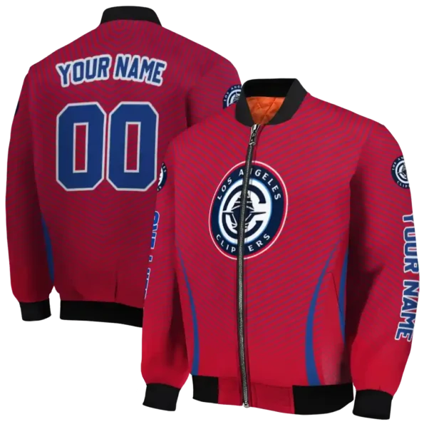 customized los angeles clippers chevron arrow red bomber jacket fashion forward