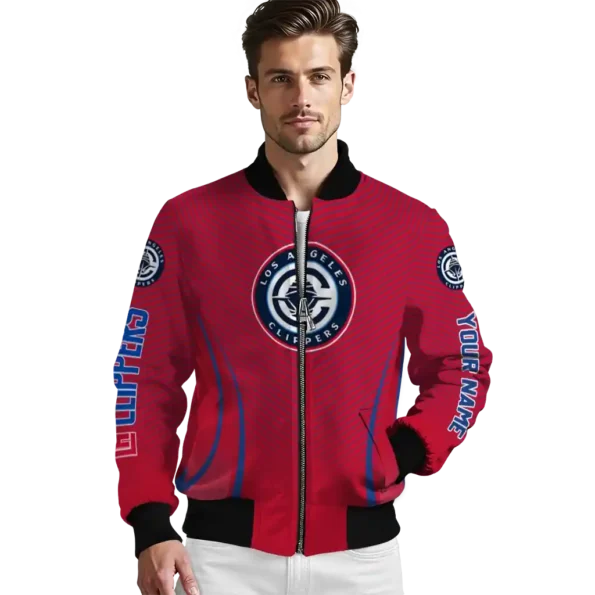 customized los angeles clippers chevron arrow red bomber jacket high quality