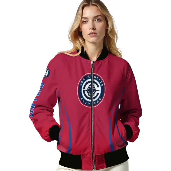 customized los angeles clippers chevron arrow red bomber jacket latest model