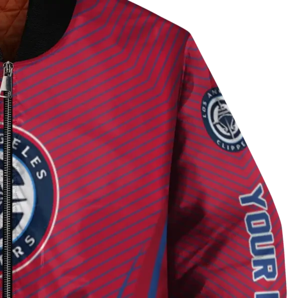 customized los angeles clippers chevron arrow red bomber jacket premium grade