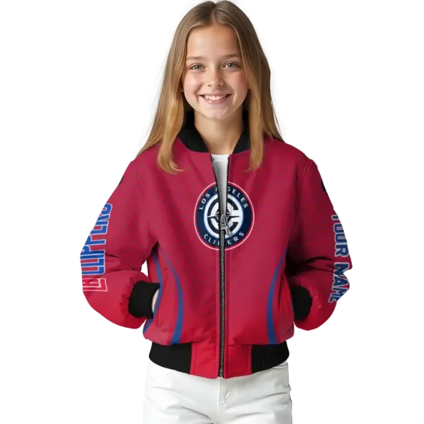 customized los angeles clippers chevron arrow red bomber jacket top rated