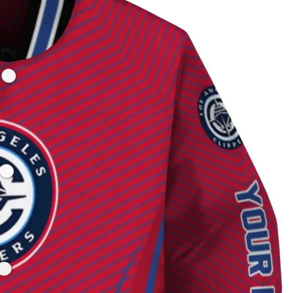 customized los angeles clippers chevron arrow red varsity jacket premium grade.webp