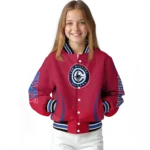 customized los angeles clippers chevron arrow red varsity jacket best selling.webp