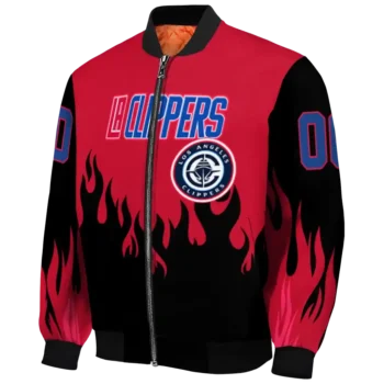 customized los angeles clippers flame border red black bomber jacket best selling