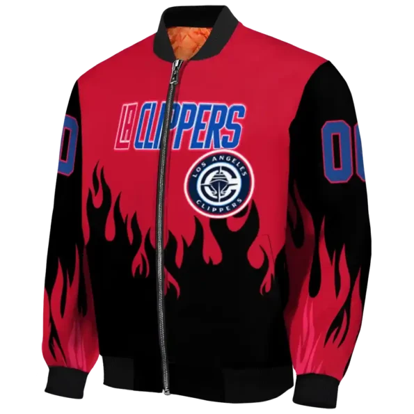 customized los angeles clippers flame border red black bomber jacket best selling
