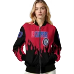 customized los angeles clippers flame border red black bomber jacket best selling