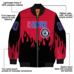 customized los angeles clippers flame border red black bomber jacket best selling
