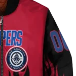 customized los angeles clippers flame border red black bomber jacket best selling