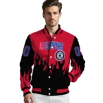 customized los angeles clippers flame border red black varsity jacket best selling.webp
