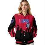 customized los angeles clippers flame border red black varsity jacket best selling.webp