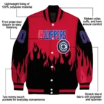 customized los angeles clippers flame border red black varsity jacket best selling.webp