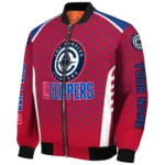 customized los angeles clippers hexagon grid red bomber jacket best selling