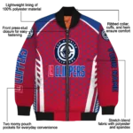 customized los angeles clippers hexagon grid red bomber jacket best selling