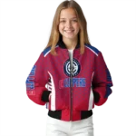 customized los angeles clippers hexagon grid red bomber jacket best selling