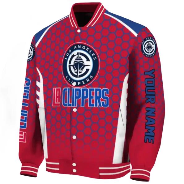 customized los angeles clippers hexagon grid red varsity jacket best selling.webp
