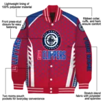 customized los angeles clippers hexagon grid red varsity jacket best selling.webp