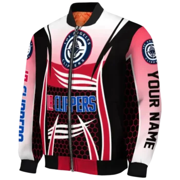 customized los angeles clippers mesh effect red black bomber jacket best selling