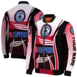 customized los angeles clippers mesh effect red black bomber jacket best selling