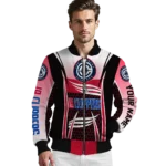 customized los angeles clippers mesh effect red black bomber jacket best selling