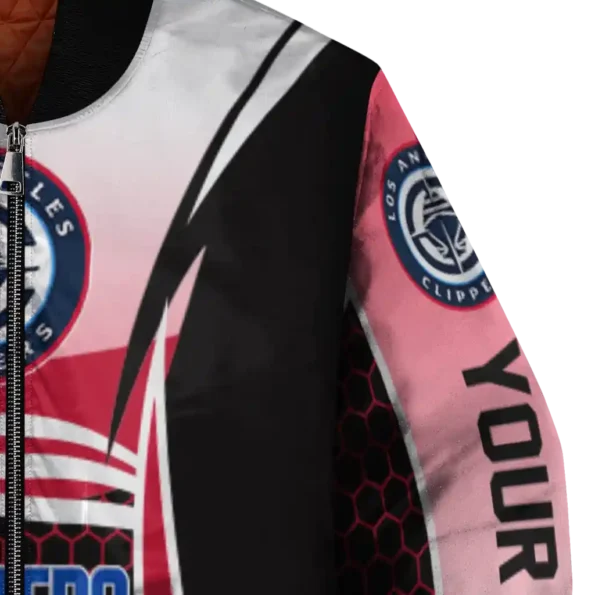customized los angeles clippers mesh effect red black bomber jacket premium grade